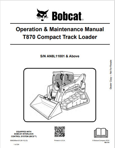  Discover the comprehensive operation and maintenance manual for the Bobcat T870 Compact Track Loader. Download the PDF file for essential insights and guidelines.