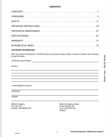 BOBCAT TB48 (6987461) OPERATION AND MAINTENANCE MANUAL PDF DOWNLOAD