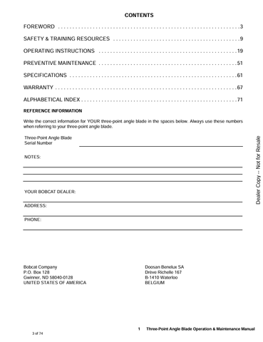 BOBCAT THREE-POINT (6989539) OPERATION AND MAINTENANCE MANUAL PDF FILE