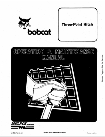 Discover the comprehensive BOBCAT three-point hitch operation and maintenance manual (6720344) in PDF format. Essential for optimal performance and care