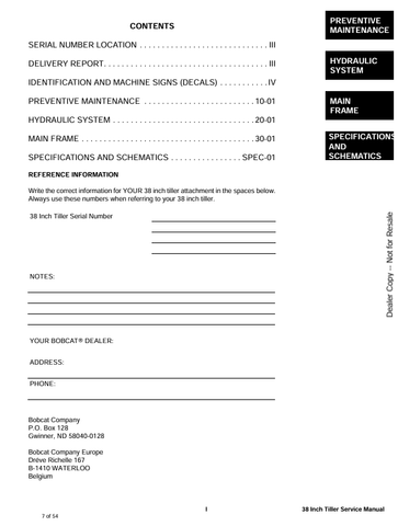 BOBCAT TILLER 38 INCH (6987116) SERVICE MANUAL PDF DOWNLOAD