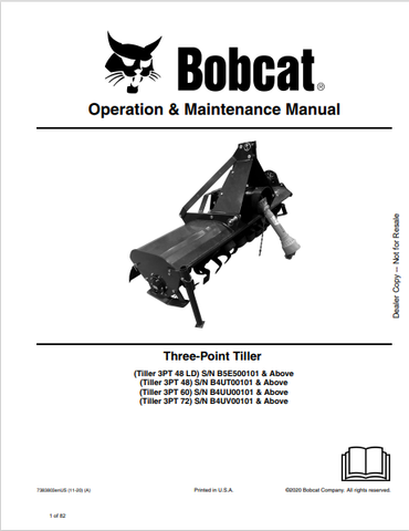 Discover the comprehensive operation and maintenance manual for BOBCAT TILLER 3PT models 48, 60, and 72. Download the PDF for essential guidelines and tips.