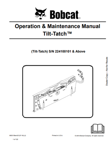 Discover the comprehensive BOBCAT Tilt-Tatch Operation & Maintenance Manual (6903158) in PDF format. Ensure optimal performance and longevity of your equipment.
