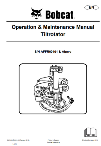 Discover the comprehensive BOBCAT Tiltrotator Operation & Maintenance Manual (6987443) in PDF format. Ensure optimal performance and longevity of your equipment.