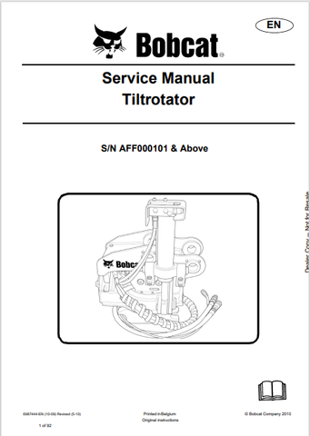 Access the comprehensive Bobcat Tiltrotator Service Manual (6987444) in PDF format. Ensure optimal performance and maintenance for your equipment with expert guidance.