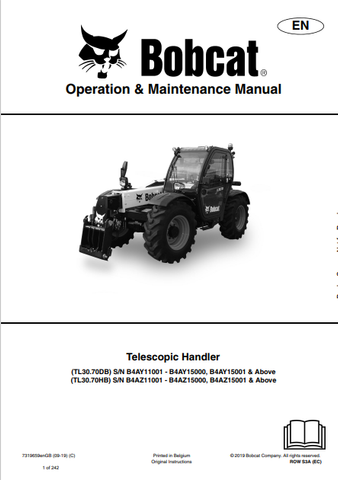Discover the comprehensive operation and maintenance manual for the BOBCAT TL30.70DB and TL30.70HB telescopic handlers. Download the PDF now for expert guidance.