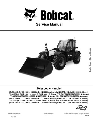 Unlock the full potential of your BOBCAT TL34.65C, TL34.65XC, TL35.70, TL35.70X, TL38.70, and TL38.70X with the comprehensive Service Manual 7283184 (08-20) in PDF format. This essential guide provides detailed maintenance procedures, troubleshooting tips, and technical specifications to ensure your equipment operates at peak performance. With easy navigation and clear illustrations, this manual is a must-have for both professionals and DIY enthusiasts looking to extend the life of their machinery and minim