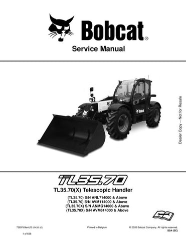 Enhance your maintenance routine with the BOBCAT TL35.70, TL35.70X Telehandler Service Manual (7283169). This comprehensive PDF file provides detailed insights and step-by-step instructions for servicing your telehandler, ensuring optimal performance and longevity. With easy navigation and clear diagrams, this manual is an essential resource for both professionals and DIY enthusiasts looking to keep their equipment in top shape. Invest in your machinery's reliability and efficiency today!