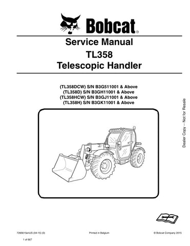 Unlock the full potential of your BOBCAT TL358 series with the comprehensive Service Manual (7265615) for models TL358DCW, TL358D, TL358HCW, and TL358H. This PDF file, dated 04-15, provides detailed insights into maintenance, troubleshooting, and repair procedures, ensuring your equipment operates at peak performance. With easy navigation and clear illustrations, this manual is an essential resource for both professionals and DIY enthusiasts, helping you save time and money on repairs. Don't miss out on the