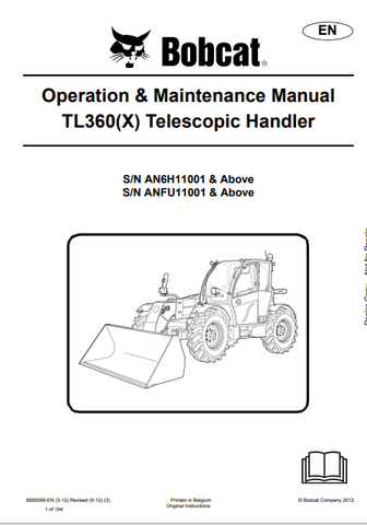 Discover the comprehensive operation and maintenance manual for the BOBCAT TL360(X) telescopic handler. Download the PDF file for essential insights and guidelines.