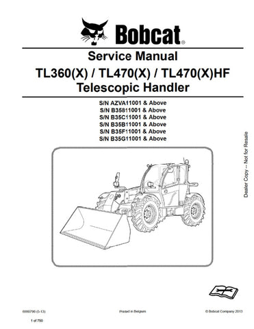 Unlock the full potential of your BOBCAT TL360(X), TL470(X), and TL470(X)HF with the comprehensive Service Manual (6990790). This PDF file is an essential resource for maintenance and repair, providing detailed diagrams, troubleshooting tips, and step-by-step instructions to keep your equipment running smoothly. Ensure optimal performance and longevity of your machinery with this invaluable guide, designed for both professionals and DIY enthusiasts. Don't miss out on the opportunity to enhance your operatio