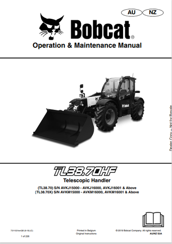  Discover the comprehensive operation and maintenance manual for the BOBCAT TL38.70HF, TL38.70, and TL38.70X telescopic handlers. Download the PDF now.