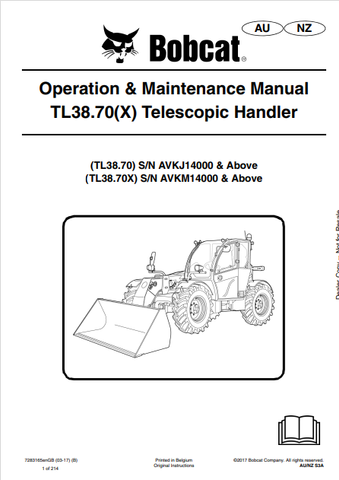 Discover the comprehensive operation and maintenance manual for the BOBCAT TL38.70 and TL38.70X telescopic handlers. Download the PDF for essential insights.
