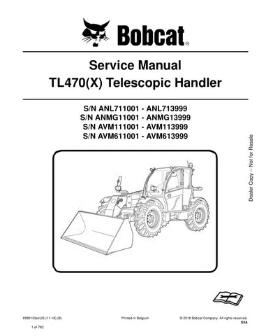  Enhance your maintenance capabilities with the BOBCAT TL470(X) Telehandler Service Manual (6990103). This comprehensive PDF file, covering models from 2011 to 2018, provides detailed insights into servicing and troubleshooting your telehandler, ensuring optimal performance and longevity. With clear diagrams and step-by-step instructions, this manual is an essential resource for both professionals and DIY enthusiasts looking to keep their equipment in top shape. Invest in your machinery's reliability and ef