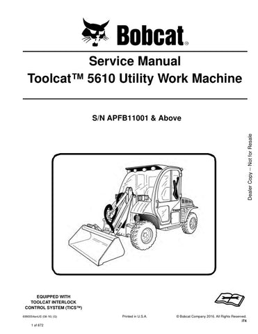 Enhance your maintenance capabilities with the BOBCAT TOOLCAT 5610 APFB11001 & UP SERVICE MANUAL (6990054). This comprehensive PDF file, covering models from 2008 to 2016, provides detailed insights into service procedures, troubleshooting tips, and essential specifications. Perfect for both professionals and DIY enthusiasts, this manual ensures you have the knowledge to keep your Toolcat running smoothly and efficiently. Invest in this invaluable resource today and maximize the performance and longevity of