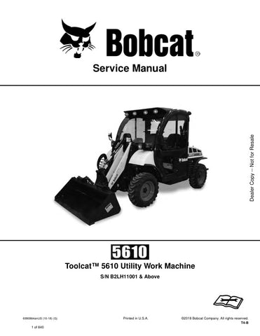 Unlock the full potential of your BOBCAT Toolcat 5610 with the comprehensive Service Manual (Part No. 6990864). This PDF file, designed for models B2LH11001 and up, provides detailed insights into maintenance, troubleshooting, and repair procedures, ensuring your equipment operates at peak performance. With easy navigation and clear illustrations, this manual is an essential resource for both professionals and DIY enthusiasts, helping you save time and money on repairs. Don't miss out on the opportunity to 