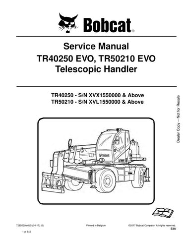 Unlock the full potential of your BOBCAT TR40250 EVO and TR50210 EVO with the comprehensive Service Manual (Part Number: 7285035) in PDF format. This essential guide provides detailed instructions, diagrams, and troubleshooting tips to ensure your equipment operates at peak performance. Whether you're a seasoned technician or a DIY enthusiast, this manual is your go-to resource for maintenance and repairs, helping you save time and money while keeping your machinery in top shape. Don't miss out on the oppor