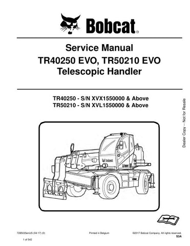 Enhance your maintenance routine with the BOBCAT TR40250 EVO and TR50210 EVO Telescopic Handler Service Manual (PDF File). This comprehensive guide provides detailed instructions and diagrams to ensure your equipment operates at peak performance. With easy navigation and clear visuals, you can quickly troubleshoot issues and perform essential repairs, saving you time and money. Invest in this essential resource to keep your telescopic handler running smoothly and efficiently.
