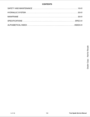 BOBCAT TREE SPADE (6901000) SERVICE MANUAL PDF DOWNLOAD