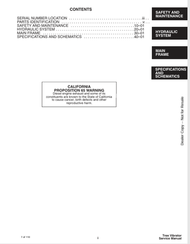 BOBCAT TREE VIBRATOR 30, 40 (6901163) SERVICE MANUAL PDF DOWNLOAD