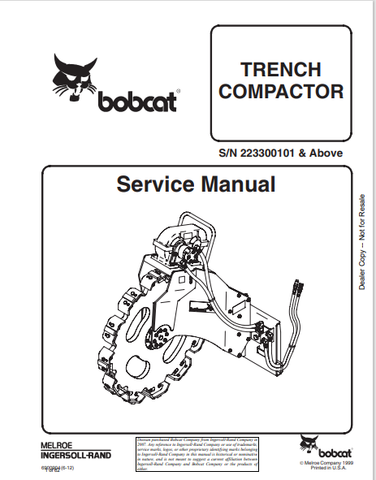 Access the comprehensive service manual for the Bobcat Trench Compactor (6900904) in PDF format. Ensure optimal performance and maintenance with expert guidance.