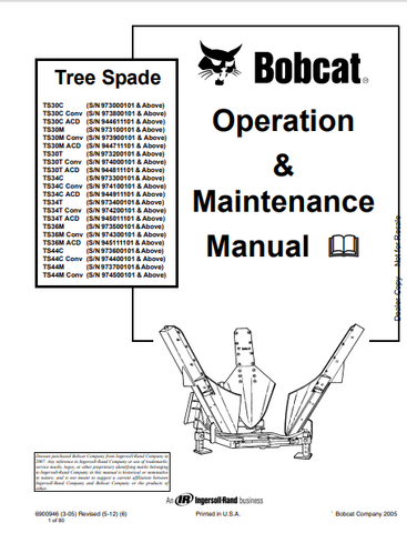 Discover the comprehensive operation and maintenance manual for BOBCAT TS30C, TS30M, TS34C, TS36M, and TS44C models. Download the PDF for expert guidance.