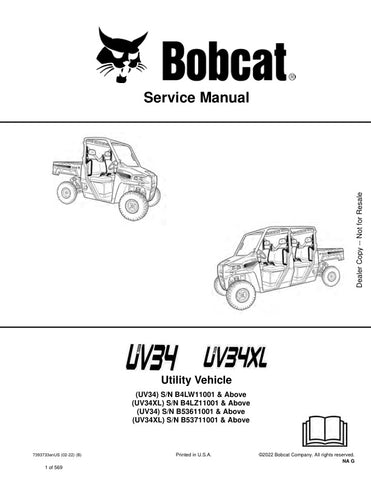 Unlock the full potential of your BOBCAT UV34 and UV34XL utility vehicles with the comprehensive Service Manual (part number 7393733) in PDF format. This essential guide provides detailed maintenance procedures, troubleshooting tips, and specifications to ensure your vehicle operates at peak performance. With easy navigation and clear illustrations, you'll have the knowledge to tackle repairs and upkeep with confidence, saving you time and money. Don't miss out on the opportunity to enhance your vehicle's l
