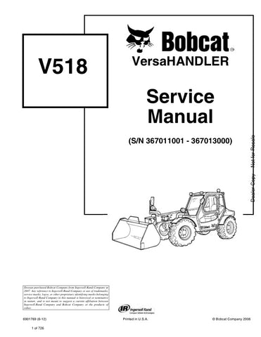 Unlock the full potential of your BOBCAT V518 with the comprehensive Service Manual (Part No. 6901769). This PDF file is an essential resource for maintenance and repair, providing detailed instructions, diagrams, and troubleshooting tips to keep your equipment running smoothly. Whether you're a seasoned technician or a DIY enthusiast, this manual ensures you have the knowledge and guidance needed to perform efficient service and repairs, ultimately extending the life of your machine. Don't miss out on the 