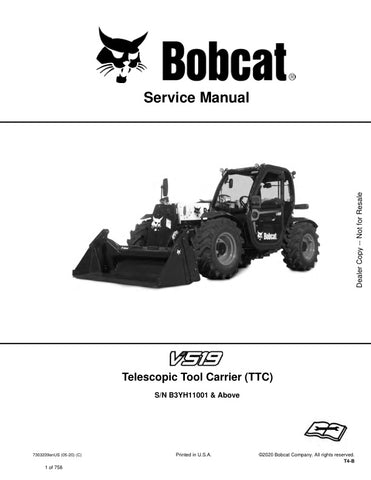 Enhance your maintenance and repair capabilities with the BOBCAT V519 B3YH11001 & UP SERVICE MANUAL (7303209) in PDF format. This comprehensive guide provides detailed instructions, diagrams, and troubleshooting tips specifically designed for the V519 model, ensuring you have all the information needed to keep your equipment running smoothly. With easy navigation and instant access, this digital manual is an essential resource for both professionals and DIY enthusiasts, saving you time and money on repairs.