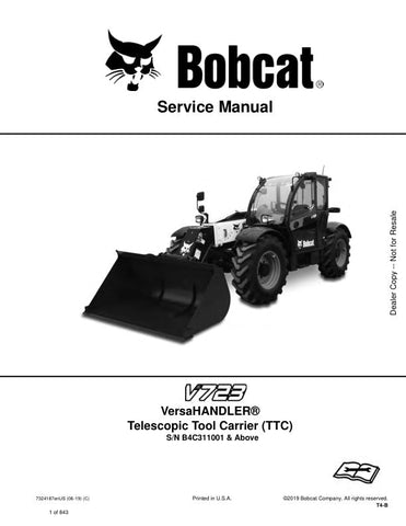 Enhance your maintenance capabilities with the BOBCAT V723 B4C311001 & UP Telehandler Service Manual (PDF File). This comprehensive guide provides detailed instructions, diagrams, and troubleshooting tips specifically designed for your telehandler model, ensuring you can perform repairs and maintenance with confidence. With easy navigation and a user-friendly format, this digital manual is an essential resource for both professionals and DIY enthusiasts looking to keep their equipment running smoothly and