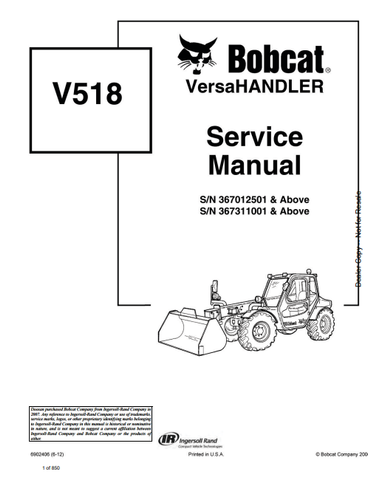 Discover the comprehensive service manual for the BOBCAT V518 Versahandler (6902406). Download the PDF for expert guidance and maintenance tips.