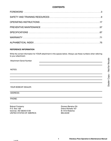 BOBCAT VP12 (6902574ENUS) OPERATION AND MAINTENANCE MANUAL PDF FILE