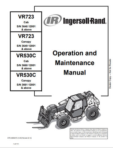 Discover the comprehensive operation and maintenance manual for BOBCAT VR723 and VR530C models. Download the PDF for essential insights and guidelines.