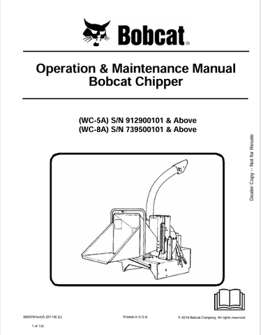  Discover the comprehensive operation and maintenance manual for BOBCAT WC-5A and WC-8A chipper models. Download the PDF file for essential guidance.