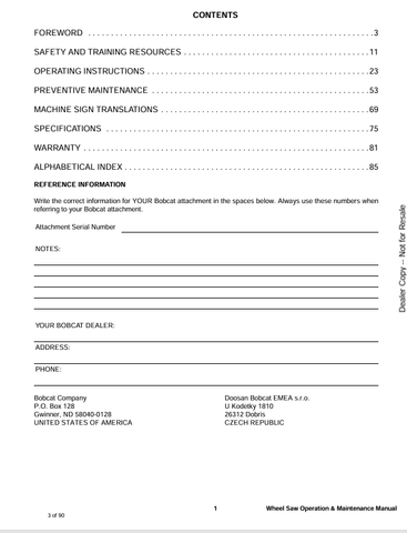 BOBCAT WHEEL (6901047ENUS) OPERATION & MAINTENANCE MANUAL PDF DOWNLOAD
