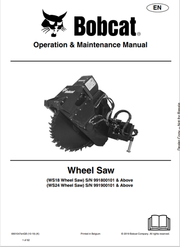  Discover the comprehensive operation and maintenance manual for BOBCAT WS18 and WS24 Wheel Saws. Download the PDF file for essential guidelines and tips.