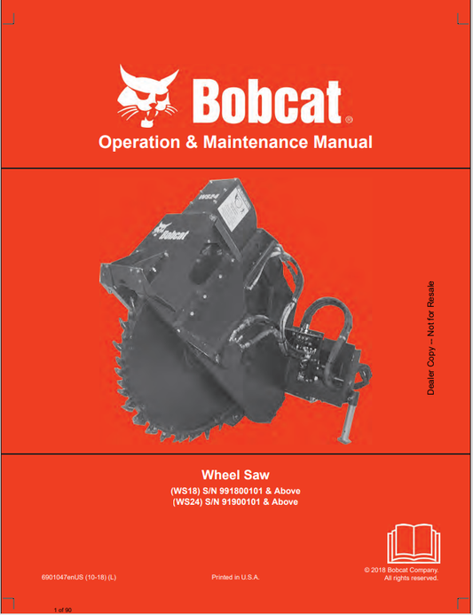 Discover the comprehensive operation and maintenance manual for BOBCAT WS18 and WS24 wheel saws. Download the PDF file for essential guidelines and tips.