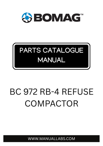 Discover the comprehensive BOMAG BC 972 RB-4 Refuse Compactor Parts Catalogue Manual, designed specifically for models 101930811001-101930819999. This essential resource provides detailed information on every component, ensuring you have the knowledge needed to maintain and repair your refuse compactor efficiently.