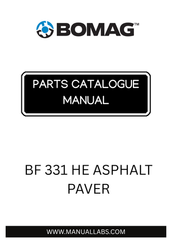 Discover the comprehensive BOMAG BF 331 HE Asphalt Paver Parts Catalogue Manual, designed specifically for model 821837210001-821837210408. This essential resource provides detailed information on all parts, ensuring you have the right components for maintenance and repairs.