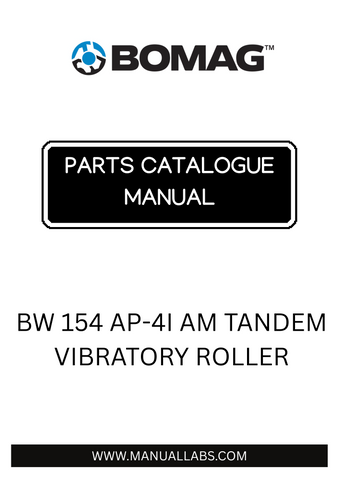 Discover the essential BOMAG BW 154 AP-4I AM Tandem Vibratory Roller Parts Catalogue Manual, designed specifically for models 101870641001 to 101870649999. This comprehensive manual is your go-to resource for understanding the intricate components and assembly of your roller, ensuring optimal performance and longevity.