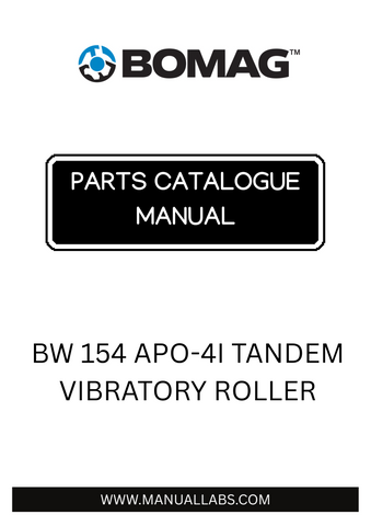 Discover the comprehensive BOMAG BW 154 APO-4I Tandem Vibratory Roller Parts Catalogue Manual, designed specifically for model numbers 101870091001 and 101870091002. This essential resource provides detailed diagrams and part numbers, ensuring you have everything you need for efficient maintenance and repairs.