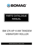 Discover the comprehensive BOMAG BW 174 AP-4 AM Tandem Vibratory Roller Parts Catalogue Manual, designed specifically for models 101870701006 to 101870701049. This essential resource provides detailed information on parts and components, ensuring you have everything you need for maintenance and repairs.