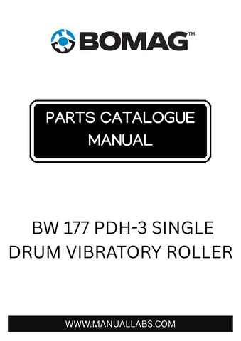 Discover the essential BOMAG BW 177 PDH-3 Single Drum Vibratory Roller Parts Catalogue Manual, designed specifically for model 901581551001-901581559999. This comprehensive manual is your go-to resource for understanding the intricate components and specifications of your roller, ensuring optimal performance and longevity.