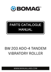 Discover the comprehensive BOMAG BW 203 ADO-4 Tandem Vibratory Roller Parts Catalogue Manual, designed specifically for models 961920872581 to 961920879999. This essential resource provides detailed information on parts, ensuring you have everything you need to maintain and repair your equipment efficiently.