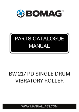 Discover the essential BOMAG BW 217 PD Single Drum Vibratory Roller Parts Catalogue Manual, designed specifically for model numbers 101500100156 to 101500100192. This comprehensive manual is your go-to resource for understanding the intricate components and specifications of your roller, ensuring optimal performance and longevity.