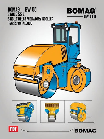 Discover the comprehensive BOMAG BW 55 E Single Drum Vibratory Roller Parts Catalogue Manual, designed specifically for model numbers 101620026541 and 101620029173. This essential resource provides detailed diagrams and part numbers, ensuring you have everything you need for efficient maintenance and repairs.