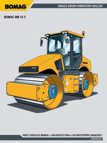 Discover the comprehensive BOMAG BW 55 E Single Drum Vibratory Roller Parts Catalogue Manual, designed specifically for model numbers 961834531004 to 961834539999. This essential resource provides detailed information on parts, ensuring you have everything you need to maintain and repair your equipment efficiently.