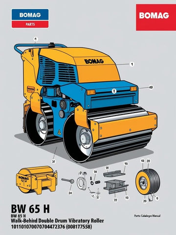 Discover the essential BOMAG BW 65 H Walk-Behind Double Drum Vibratory Roller Parts Catalogue Manual, designed for professionals who demand precision and reliability in their equipment. This comprehensive manual provides detailed information on parts and specifications, ensuring you have everything you need to maintain and optimize your roller's performance.