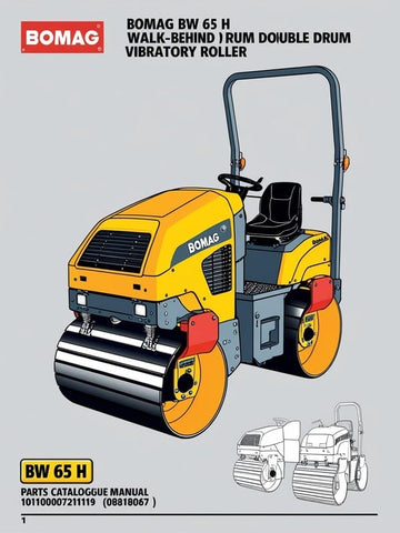 Discover the essential BOMAG BW 65 H Walk-Behind Double Drum Vibratory Roller Parts Catalogue Manual, designed for professionals who demand precision and reliability in their equipment. This comprehensive manual covers parts 101100721001 to 101100721119, ensuring you have access to all necessary components for optimal performance and maintenance of your roller.