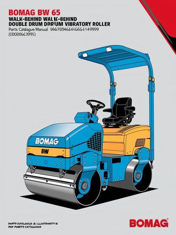 Discover the essential BOMAG BW 65 Walk-Behind Double Drum Vibratory Roller Parts Catalogue Manual, designed specifically for models 961834641001 to 961834649999. This comprehensive manual is your go-to resource for maintaining and servicing your roller, ensuring optimal performance and longevity.